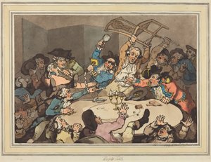 Podbicie przy stole z przeszkodami autorstwa Thomas Rowlandson