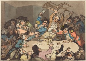 A Kick-up at a Hazard Table, opublikowany 1787. autorstwa Thomas Rowlandson