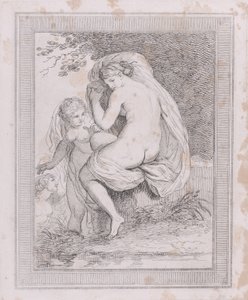 Sama susząca nimfa, 1790-99., 1790-99. autorstwa Thomas Rowlandson
