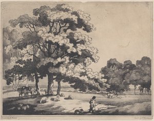 Krajobraz parkowy, 1783-89., 1783-89. autorstwa Thomas Rowlandson