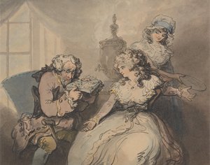 Lombardzista ze swoim klientem autorstwa Thomas Rowlandson