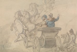 Phaeton i sześć autorstwa Thomas Rowlandson