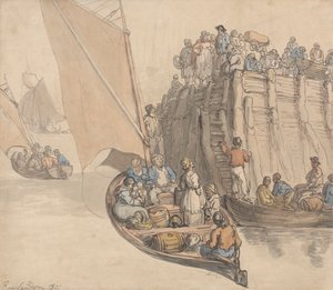 Molo w Amsterdamie autorstwa Thomas Rowlandson