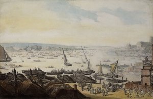 Regaty na Tamizie pod Westminsterem, autorstwa Thomas Rowlandson