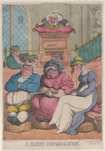 A Sleepy Congregation, 12 lutego 1811, 12 lutego 1811. autorstwa Thomas Rowlandson