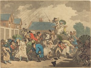 Szkwał w Hyde Parku autorstwa Thomas Rowlandson