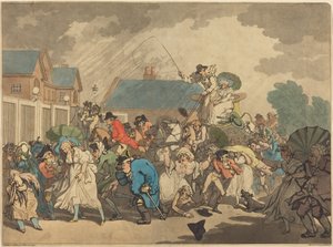 Burza w Hyde Parku autorstwa Thomas Rowlandson
