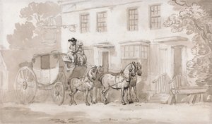 Dyliżans przed wejściem do gospody autorstwa Thomas Rowlandson
