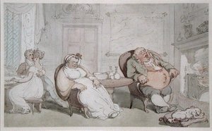 Skradziony pocałunek (akwarela na papierze) autorstwa Thomas Rowlandson