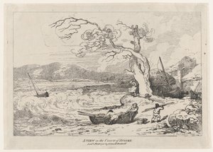 Widok na wybrzeże Sussex, 1 października 1785., 1 października 1785. autorstwa Thomas Rowlandson