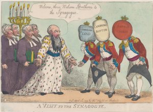 Wizyta w synagodze, 28 kwietnia 1809 r., 28 kwietnia 1809 r. autorstwa Thomas Rowlandson
