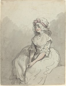 Młoda angielska piękność autorstwa Thomas Rowlandson