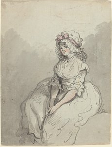 Młoda angielska piękność autorstwa Thomas Rowlandson