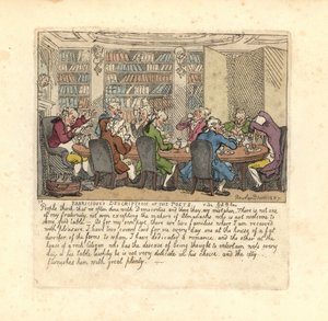 Grupa pisarzy jadająca w domu bogatego obywatela. autorstwa Thomas Rowlandson