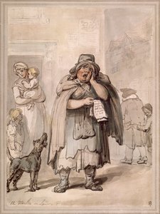 Sprzedawca uliczny na rogu ulicy, Londyn autorstwa Thomas Rowlandson