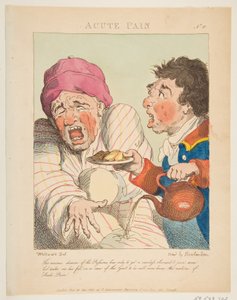 Ostry ból Travested Le Brun, czyli karykatury namiętności, 21 stycznia 1800 r. autorstwa Thomas Rowlandson