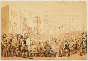 Wykład z anatomii w Królewskiej Akademii Sztuk Pięknych autorstwa Thomas Rowlandson