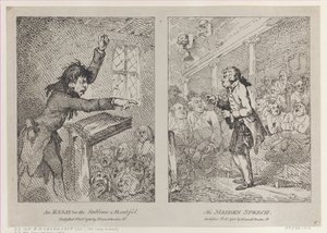 Esej o wzniosłości i pięknie, Przemówienie panieńskie, 1 października 1785., 1 października 1785. autorstwa Thomas Rowlandson
