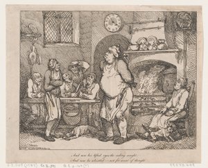 A teraz jego uniesione oczy skierowały się ku sufitowi... autorstwa Thomas Rowlandson