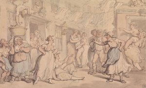 Gniewna scena na ulicy autorstwa Thomas Rowlandson