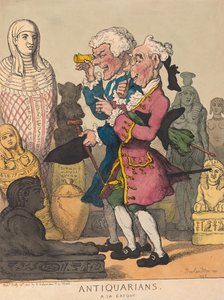Antykwariusze a la Grecque, wyd. 1805 (grawerowanie ręcznie kolorowane) autorstwa Thomas Rowlandson