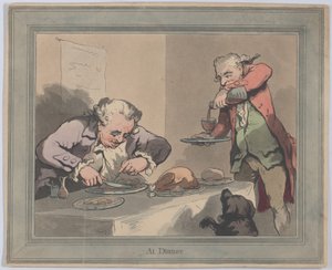 Na Kolacji, 1790 r., 1790 r. autorstwa Thomas Rowlandson