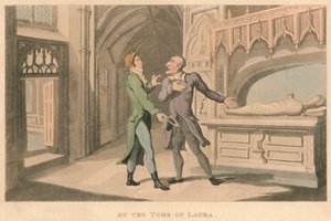 Przy grobie Laury, 1821 autorstwa Thomas Rowlandson