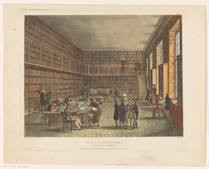 Biblioteka Instytutu Królewskiego w Londynie Royal Institution, Albemarle Street (tytuł na obiekcie) autorstwa Thomas Rowlandson