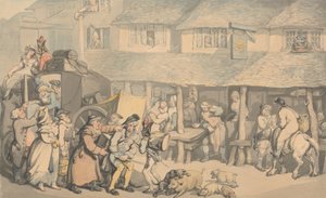 Bodmin Cornwall: Przybycie dyliżansu autorstwa Thomas Rowlandson