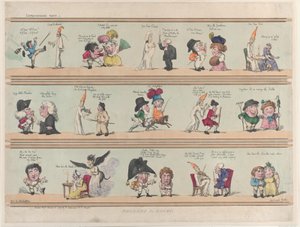 Granice pokoi, Tablica ekstrawagancka 1, 28 marca 1799., 28 marca 1799. autorstwa Thomas Rowlandson