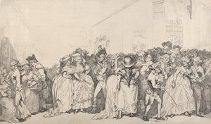Leżaki do holu przy kasach autorstwa Thomas Rowlandson