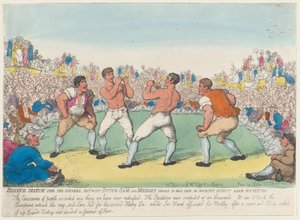 Mecz bokserski o 200 gwinei, Betwixt Dutch Sam and Medley, walczył 31 maja 1810, dnia..., 5 czerwca 1810. autorstwa Thomas Rowlandson