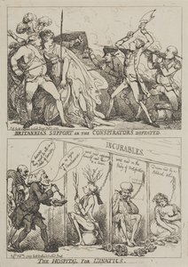Wsparcie Britannii czy klęska spiskowców – Szpital dla umysłowo chorych autorstwa Thomas Rowlandson