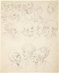 Głowy karykaturalne autorstwa Thomas Rowlandson