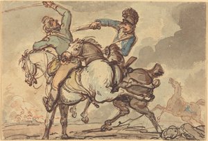 Potyczka kawalerii autorstwa Thomas Rowlandson