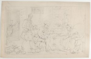 Dzieciństwo: pierwszy nauczyciel, z The Dance of Life, 1 września 1817, 1 września 1817. autorstwa Thomas Rowlandson