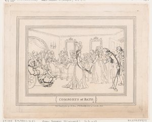 Comforts of Bath, płyta 8, 6 stycznia 1798., 6 stycznia 1798. autorstwa Thomas Rowlandson