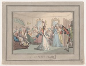 Comforts of Bath, płyta 8, 6 stycznia 1798., 6 stycznia 1798. autorstwa Thomas Rowlandson