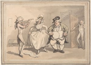 „Comforts of Bath”: Prywatna praktyka przed balem autorstwa Thomas Rowlandson