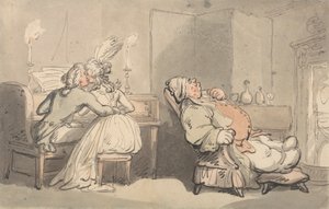 Wygody kąpieli: mistrz muzyki autorstwa Thomas Rowlandson