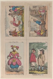 Kostium Hogsa Nortona, Jak człowiek może strzelać do własnej peruki, i Pokojówka z Mim, 1809., 1809. autorstwa Thomas Rowlandson