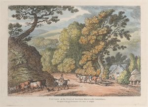 Chata u stóp Router Mountain Cornwall, z Views in Cornwall, kwiecień..., 12 kwietnia 1812 r. autorstwa Thomas Rowlandson