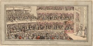 Teatr Covent Garden, wyd. Henry Brookes, 1786 (akwaforta ręcznie kolorowana) autorstwa Thomas Rowlandson