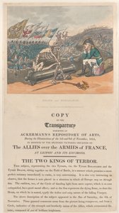 Śmierć i Bonaparte, Dwaj królowie terroru, 1 stycznia 1814, 1 stycznia 1814. autorstwa Thomas Rowlandson