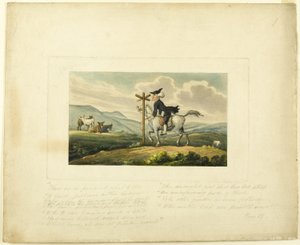 Doctor Syntax Losing His Way, z trasy Doctor Syntax autorstwa Thomas Rowlandson