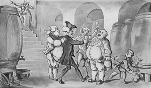 Doktor Syntax uwolniony z piwnicy, 1817 r autorstwa Thomas Rowlandson