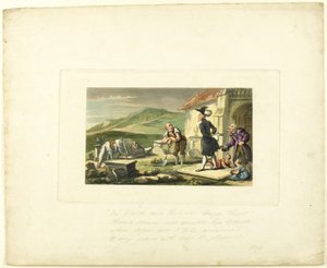 Doctor Syntax Medytujący na kamieniach grobowych, z trasy Doctor Syntax autorstwa Thomas Rowlandson