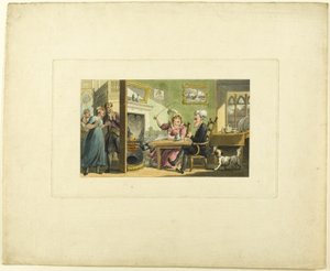 Doctor Syntax wrócił z trasy, z trasy Doctor Syntax autorstwa Thomas Rowlandson