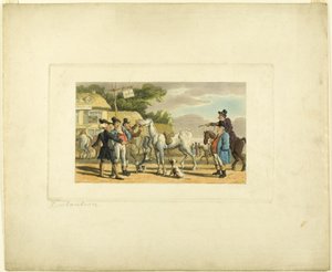 Doctor Syntax sprzedaje Grizzle, z The Tour of Doctor Syntax autorstwa Thomas Rowlandson