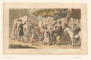 Doktor Syntax w obozie romskim autorstwa Thomas Rowlandson